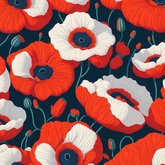 Free ai generated red flowers poppies illustration