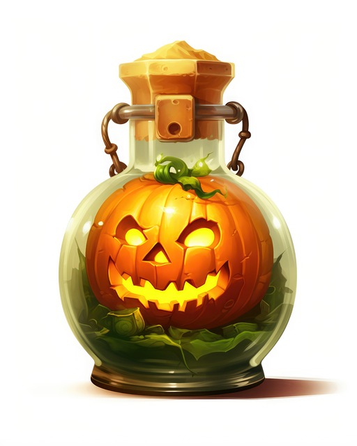 Free pumpkin poison bottle illustration