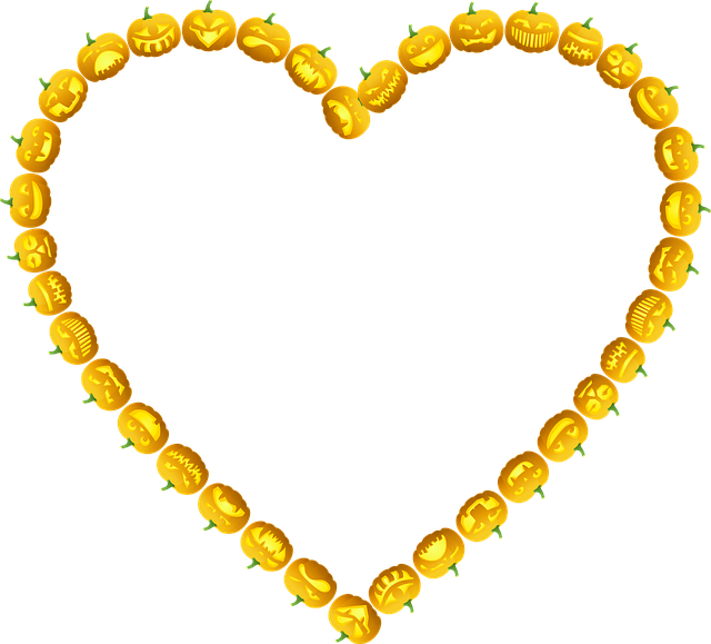 Free jack o' lanterns heart frame illustration