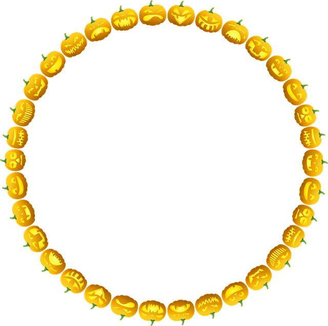 Free jack o' lanterns circle frame illustration