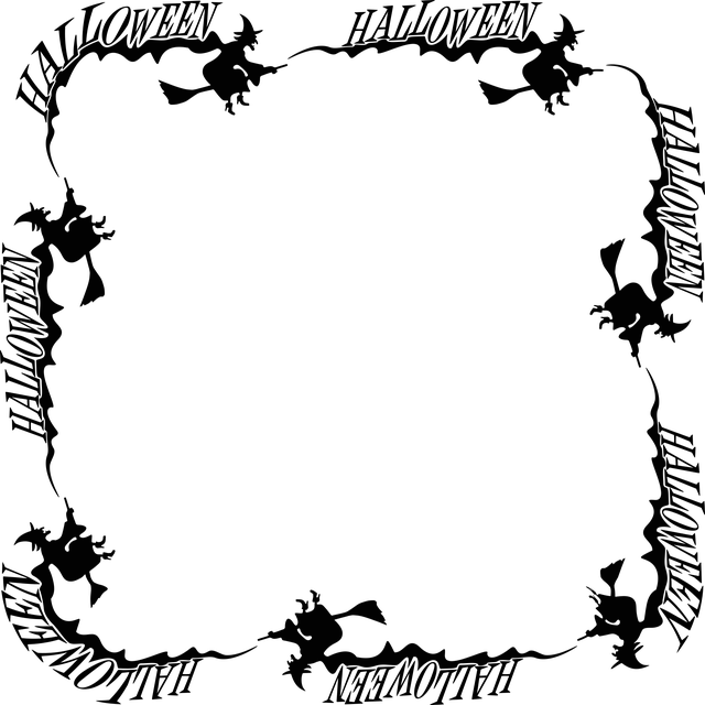 Free witch frame border vector