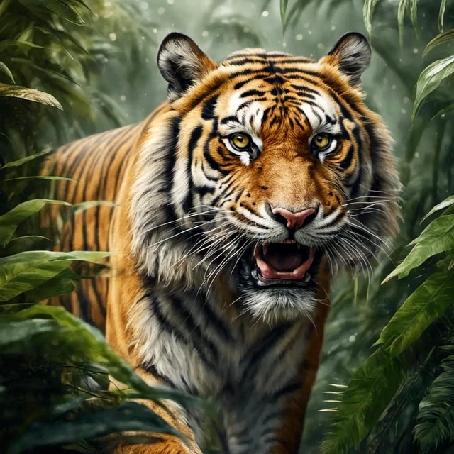 Free ai generated nature tiger illustration