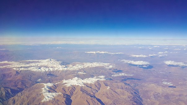 Montañas, Desde Avion, Encima, Nubes