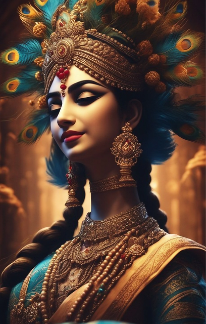 Free ai generated lord radha lord krishna illustration