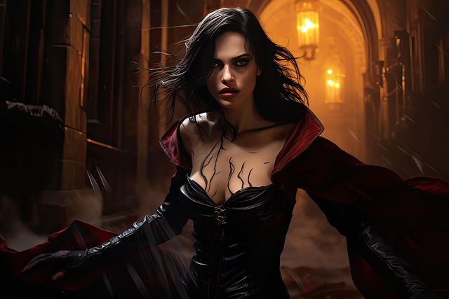 Download free HD stock image of Ai Generated Vampire Free ai generated vampire woman illustration
