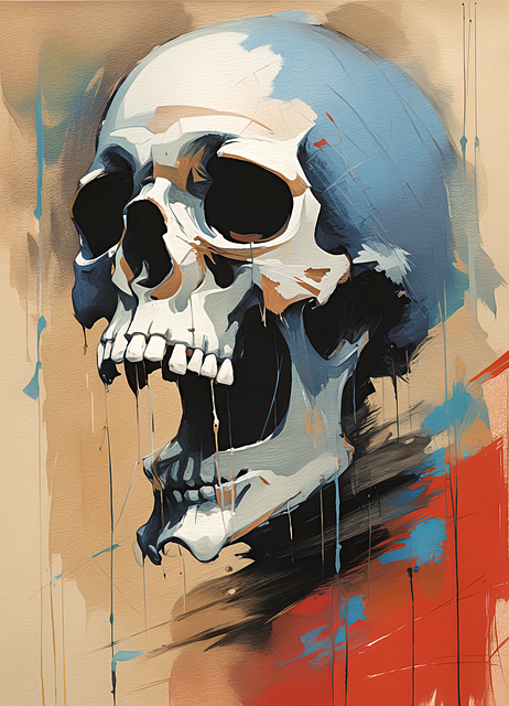 Free ai generated skull scream illustration