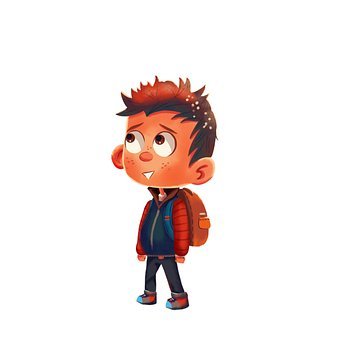 Chico, Linda, Niño, Dibujos Animados
