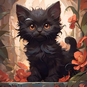 Free Black Kitten Animal photo and picture