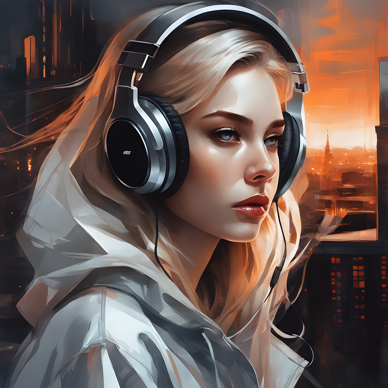 download-ai-generated-woman-headset-royalty-free-stock-illustration
