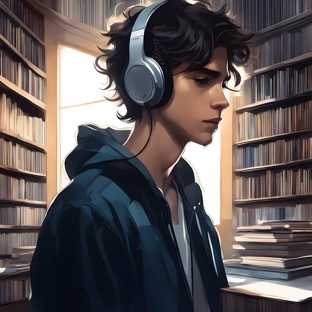 Mand, Musik, Bibliotek, Bøger, Smuk