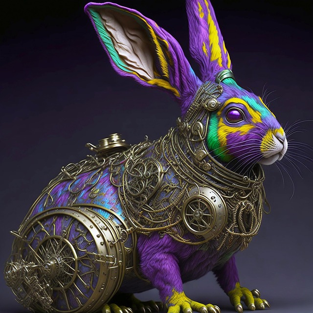 Download free HD stock image of Ai Generated Rabbit Free ai generated rabbit gears illustration