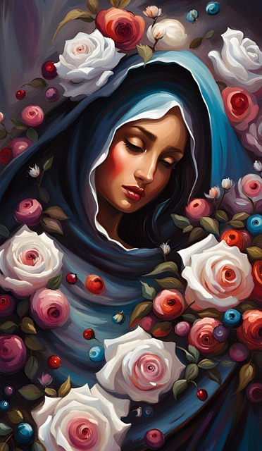 Free beautiful virgin mary illustration