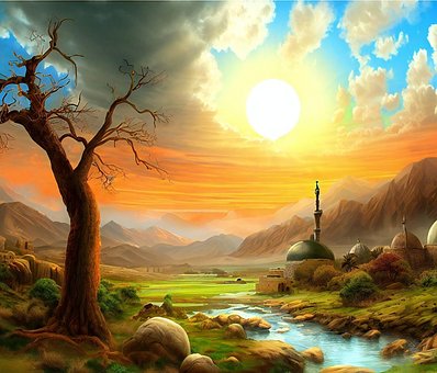 Free Landscape Nature ai generated image and illustration