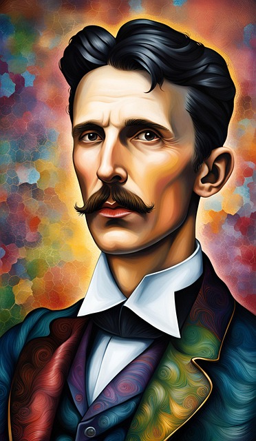 Free beautiful nikola tesla illustration