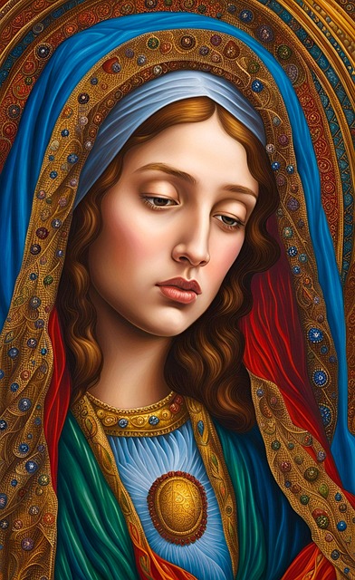 Free beautiful virgin mary illustration