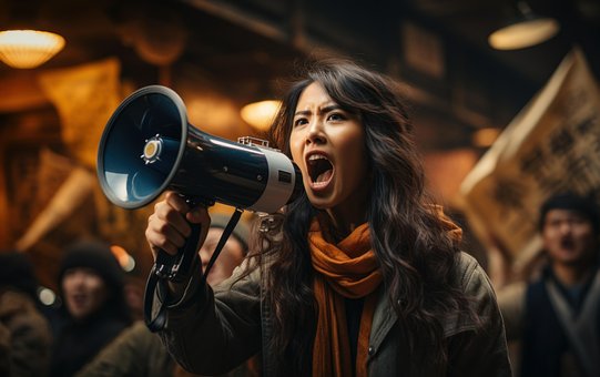 Free Woman Megaphone illustration and picture