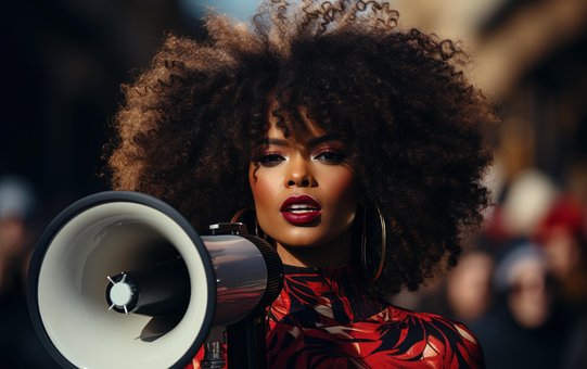 Free Woman Megaphone illustration and picture