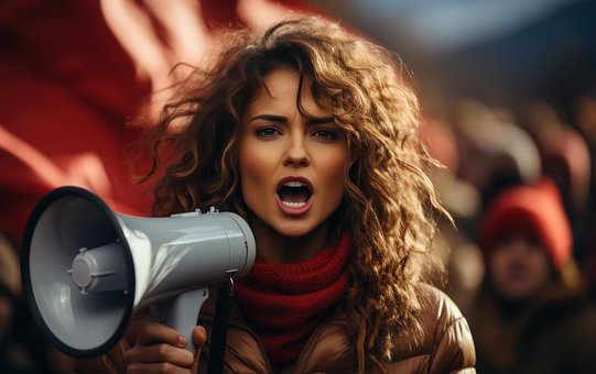 Free Woman Megaphone illustration and picture