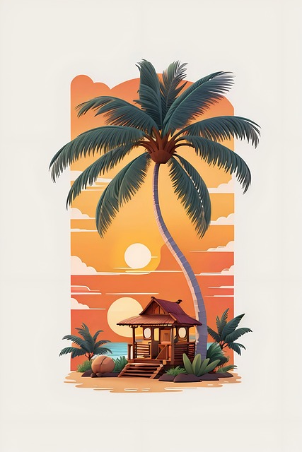 Free ai generated beach nature illustration