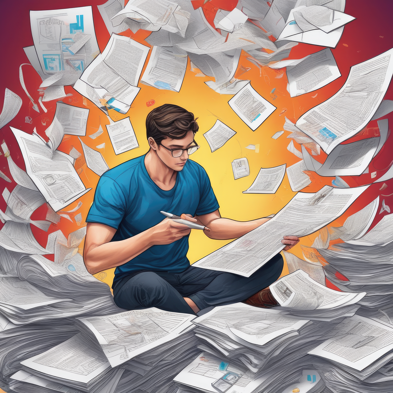 Download free HD stock image of Ai Generated Man Free ai generated man tasks illustration