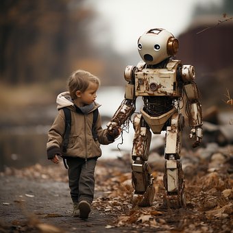 Ai Gegenereerd, Jongen, Robot, Kind
