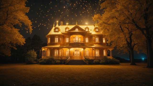 Free ai generated villa house illustration
