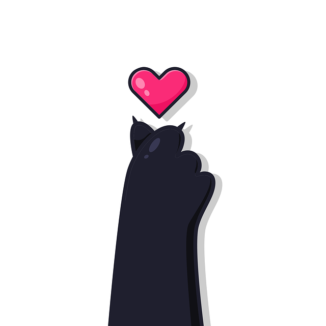 Free cat paw heart illustration