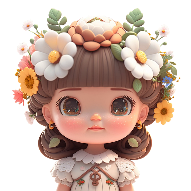 Ai Gerado, Garota, Flores