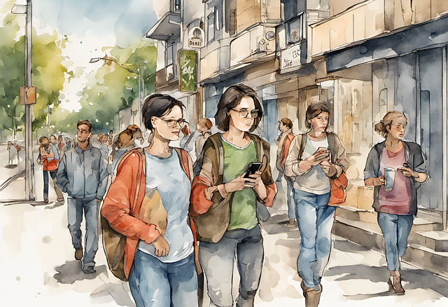 Free ai generated people street illustration