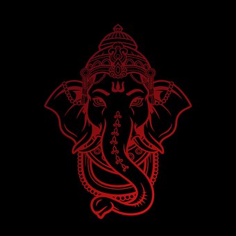 Ganapati, Ganesha, Rød, Tro, Chaturthi