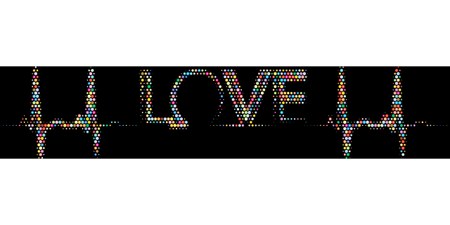 Free love typography pulse illustration