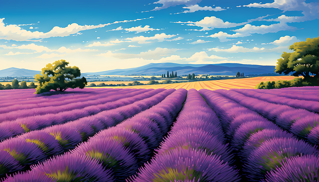 Free ai generated lavender flowers illustration