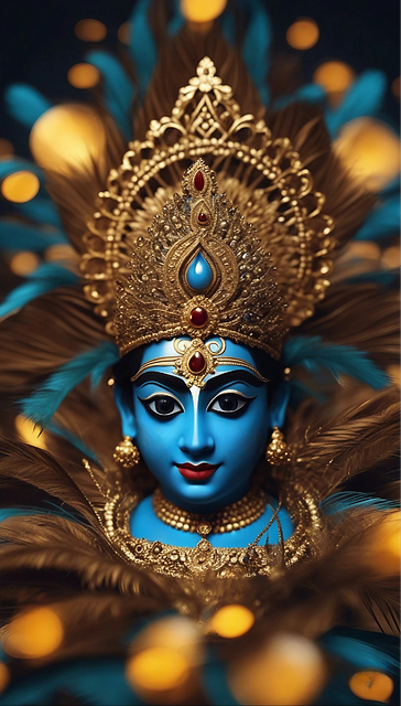 Free ai generated lord krishna hinduism illustration