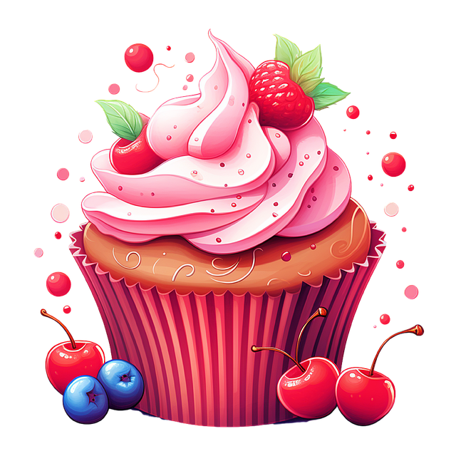 Free ai generated cupcake cherries illustration