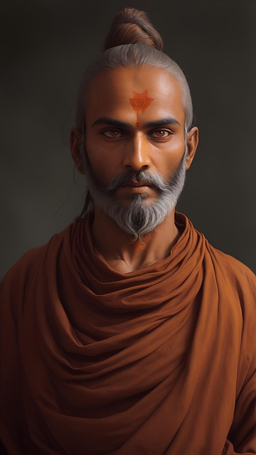 Free ai generated indian monk illustration