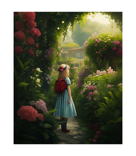 Niña, Paisaje, Verde, Naturaleza