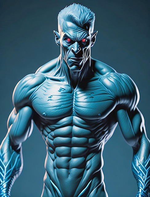 Free ai generated man ice illustration