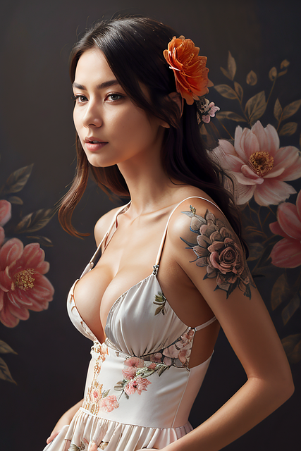 Ai Generado, Naturaleza, Mujer, Flores