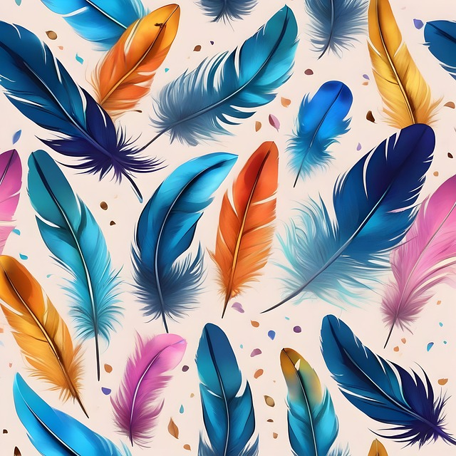 Free ai generated feathers colorful illustration