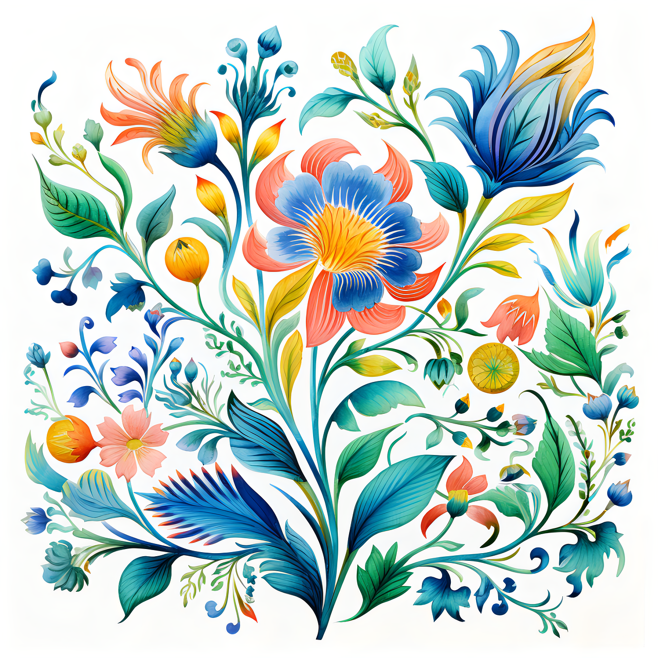 Download Ai Generated, Flowers, Design. RoyaltyFree Stock Illustration