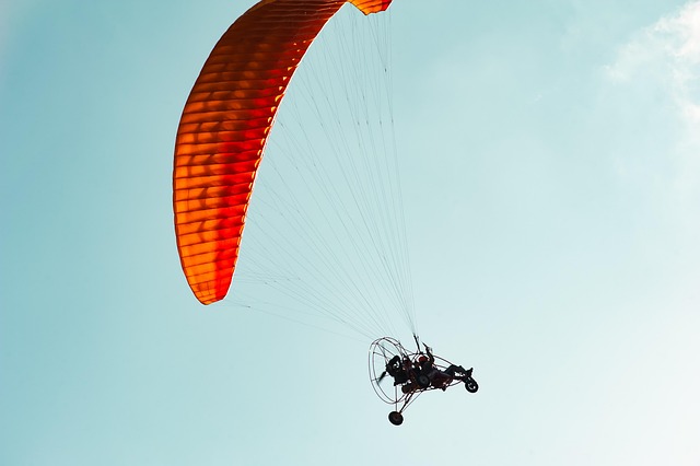 Motorschirm, Himmel, Menschen, Hoch
