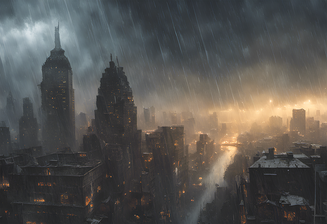 Free ai generated raining nature illustration