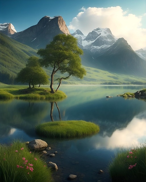 Free Ai Generated Mountains illustration and picture