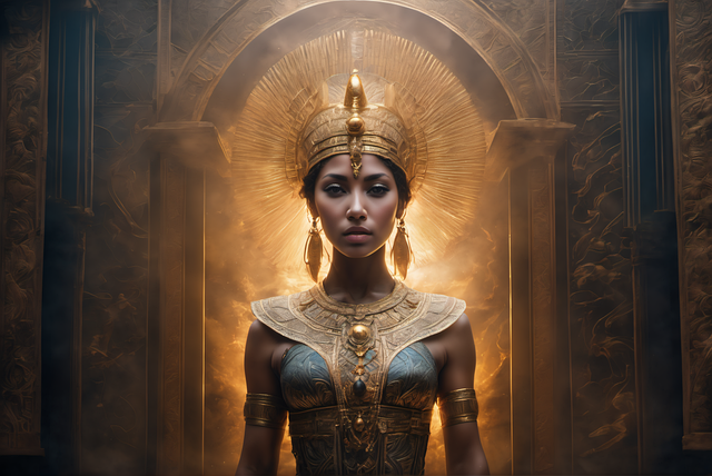 Free ai generated woman pharaoh illustration