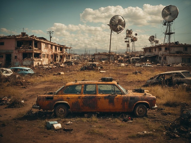 Free ai generated scrapyard junkyard illustration