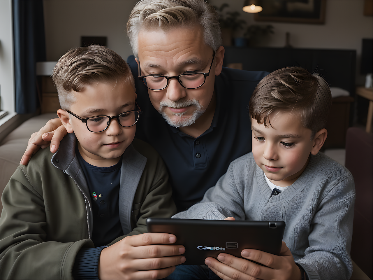 Download Ai Generated, Grandfather, Grandsons. Royalty-Free Stock ...