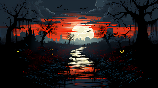 Free ai generated halloween nature illustration