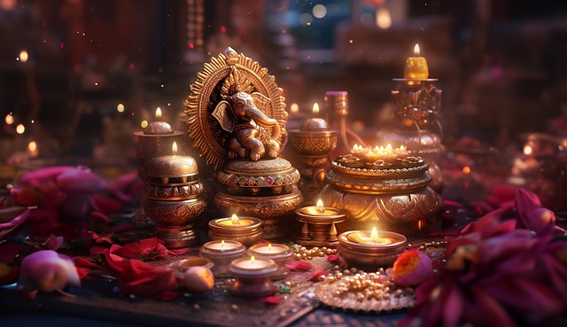 Ai Gerado, Ganesh, Ganesha, Deus, Ouro