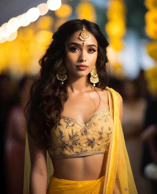 Free ai generated woman saree illustration