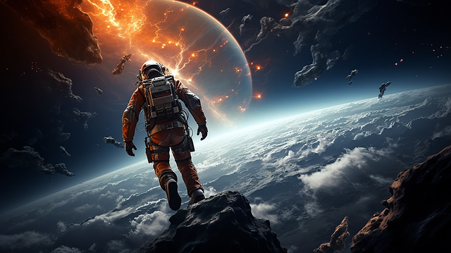 Free ai generated astronaut cosmonaut illustration